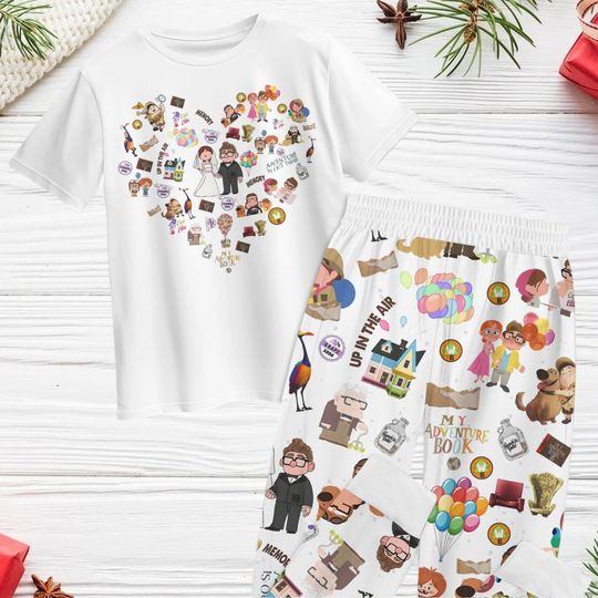 Carl And Ellie Pajamas, His Carl Her Ellie Pajamas Set, Up Pixar Couple Pajamas Pants, Happy Valentine Gift