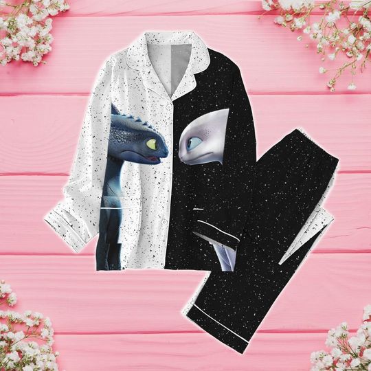 Toothless Night Fury Valentine Pajamas, How To Train Your Dragon Pajamas, Disney Couple Pajamas Set