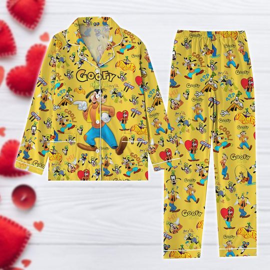 Valentine Goofy Pajamas Set, Goofy Dog Pajamas Family, Cartoon Movie Pajamas Set, Disney Trip Pajamas Set