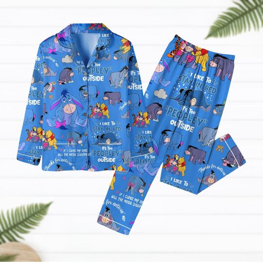 Winnie The Pooh Eeyore Valentine Pajamas, Eeyore Dokey Pajamas Set, Piglet Pooh Tigger Pajamas Set
