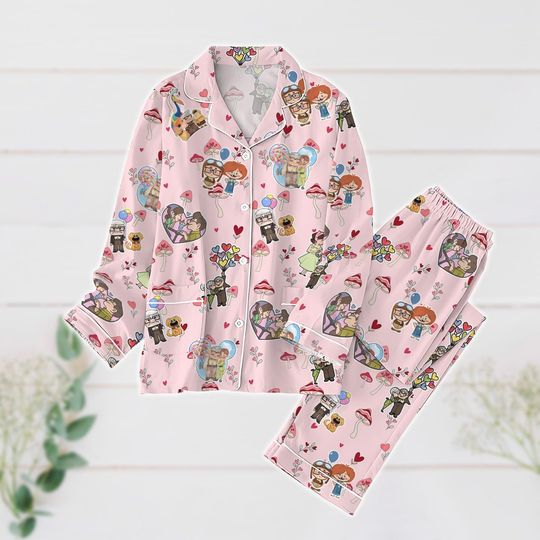 Carl And Ellie Pajamas Set, Up Movie Pajamas Set, Disney Pajamas Set, Valentine Pajamas Set