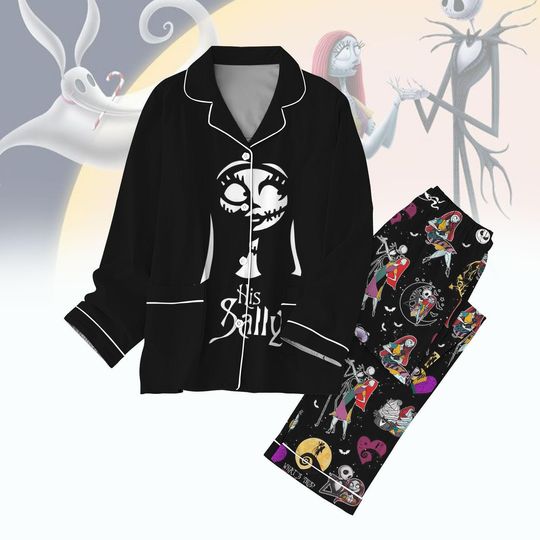 Nightmare Before Christmas Pajamas Set, His Sally Shirt, Jack Skellington And Sally Tee, Disney Holiday Pajamas Set