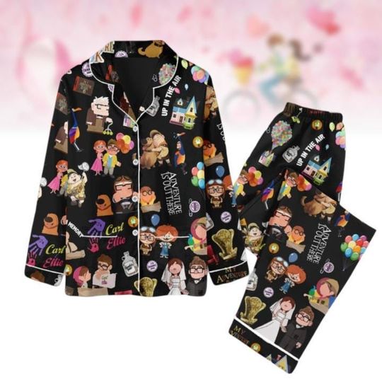 Disney Pixar Up Carl And Ellie Adventure Is Out There Pajamas Set, Ellie And Carl Couple Shirt, Valentines Day Pajamas Set