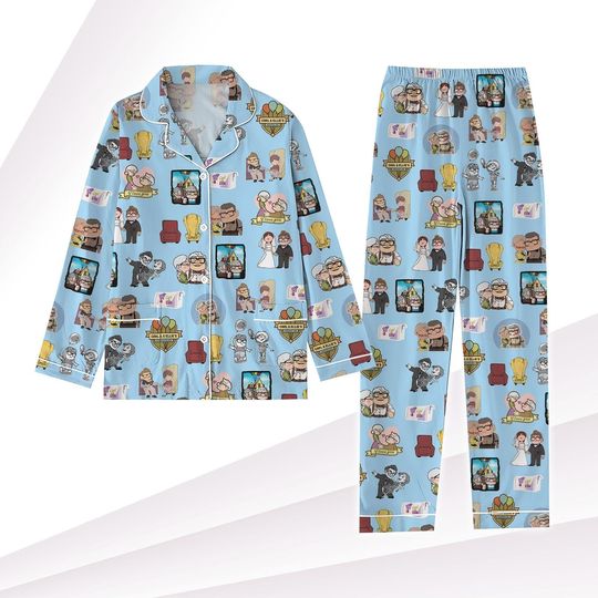 Carl And Ellie Pajamas Set, Disney Pajamas For Her, Up Movie Matching Pajamas Set, Valentine Gift