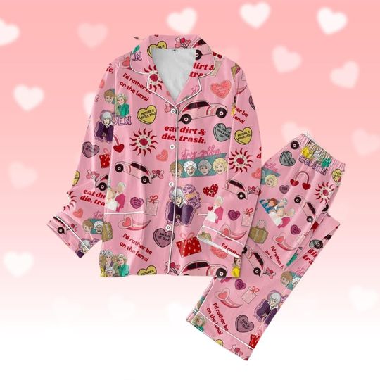 Stay Golden Valentine Pajamas Set, Stay Golden Holiday Pajamas, Movie Valentine Pjs, Gift For Her