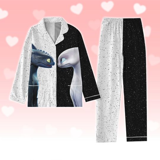 Toothless Night Fury Valentine Pajamas, How To Train Your Dragon Pajamas, Disneyland Pajamas Set