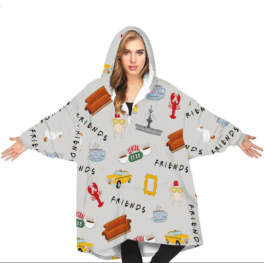 Friends TV Series Baby Hooded Blanket, Friends Snug Oversized Wearable Hoodie Blanket, Hoodie 3D, Holiday  Hooded Blanket