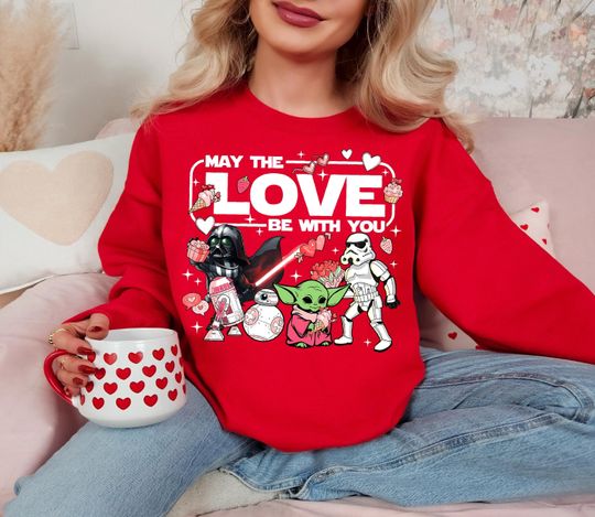 Discover Valentine's Day Star Wars Shirt, Matching Valentines Day Shirt, Honeymoon Shirt, Galaxy Edge Valentine Day Shirt, Baby Yoda Valentine Shirt
