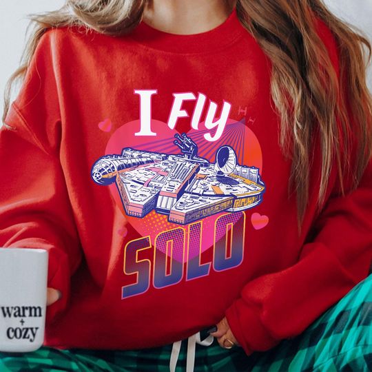 Millennium Falcon I Fly Solo Sweatshirt, Valentine Gift, Trending Unisex Sweatshirt, Disneyland Vacation Trip Gift 2025