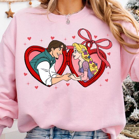 Rapunzel Locket Flynn Rider Sweatshirt, Valentine Gift, Trending Unisex Shirt, Disneyland Vacation Trip Family Gift 2025