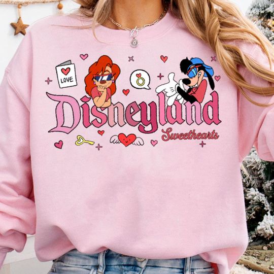 Disneyland Sweathearts Max Roxanne Couple Sweatshirt, Valentine Gift, Trending Unisex Shirt, Disneyland Vacation Trip Family Gift 2025