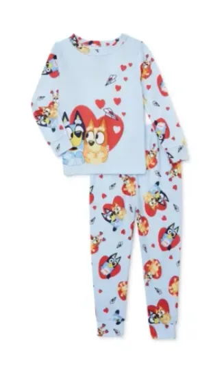 BlueyDad Unisex Valentine's Day Hearts 2-Piece Pajama Set