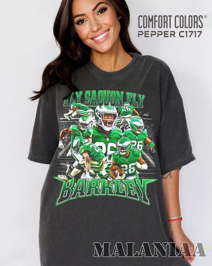 Comfort Colors Fly Saquon Barkley Hurdle Backwards T-Shirt