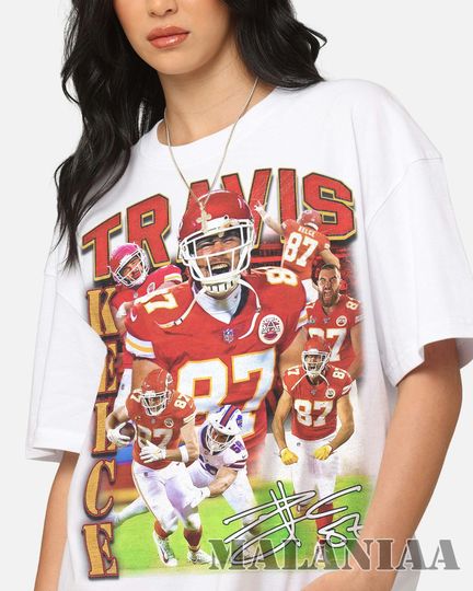 Travis Kelce Shirt Vintage 90s #87/Tight end Homage Retro Classic Graphic Tee Bootleg