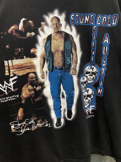 Vintage 90s Stone Cold Steve Austin WWF Sport Wrestling Shirt Size XL