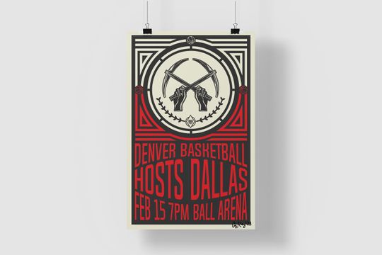 Nuggets vs Mavericks Game Day Poster