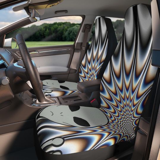 Discover Alien Car Seat Covers - Unique Sci-Fi Automotive Accessory, Space Themed Protector, UFO Pattern Auto Decor, Perfect Gift for Collectors