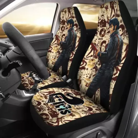 Elvis Presley Printed Car Seat Covers Music Car Accessories For Fans (set of 2)