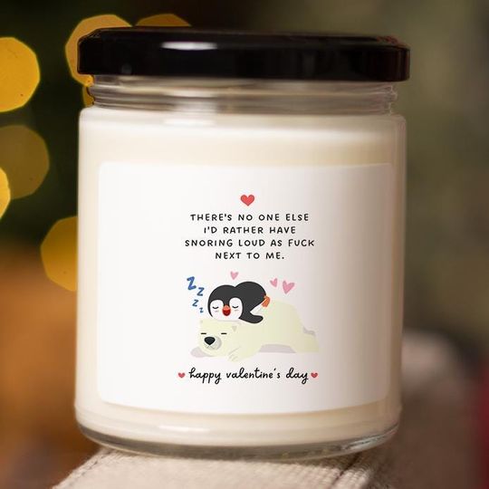 Humorous Valentine's Day Candle For Snoring Happy Vday Gifts Candles For Husband Wife Women Men Snoring Loud Next To Me Bday Candle