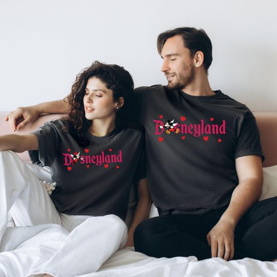 Comfort Colors Disneyland Valentines Day T-Shirt, Disneyland Couple Shirt, Valentines Day Couples Shirt, Disney Valentines Day Shirt