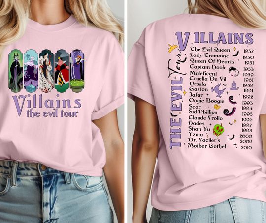 Villains The Evil Tour Shirt, Disney Bad Queen Shirt, Bad Queen Two-sided Shirt, Disney Villains Shirt, Evil Queen Shirt