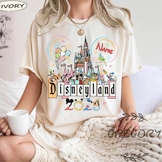 Discover Personalized Mickey and Friends Disney Trip 2025 Comfort Colors Shirt, WDW Disneyland Castle Family Vacation Shirt,  Group Matching Tee