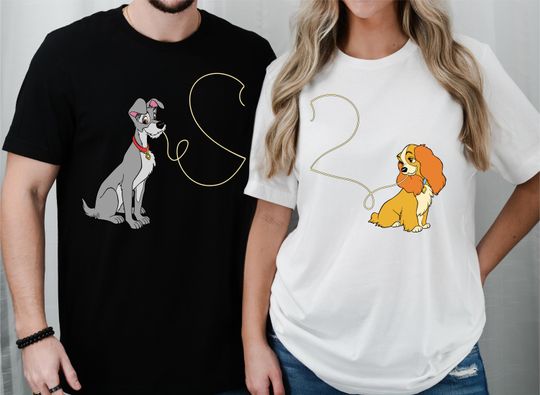Lady And The Tramp Heart Shirt, Disneyland Couples Shirt, Disney Dog Valentine's Day Shirt, Valentine Sweatshirt, Disney Family Trip Tee