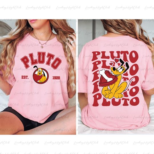 Pluto Dog Valentine Day 2 Sided Shirt, Happy Valentines Day Disney Shirt, Pluto Valentine Heart Shirt, Disney Valentines Day Shirt, BYA227-9