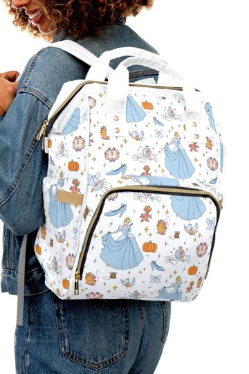 Cinde Diaper Backpack, Disney Princess Baby Bag, Fairy Tale Diaper Tote