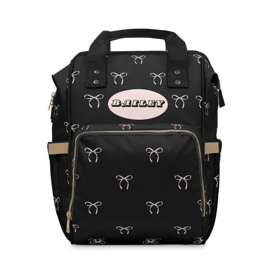 Coquette Bow Diaper Backpack Baby Bag Personalized Back Pack