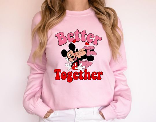 Disney Valentine's Day Shirt, Better Together Sweatshirt, Disney Couple Matching Gift, Disney Valentine's Day Sweater, Valentine's Day Tee
