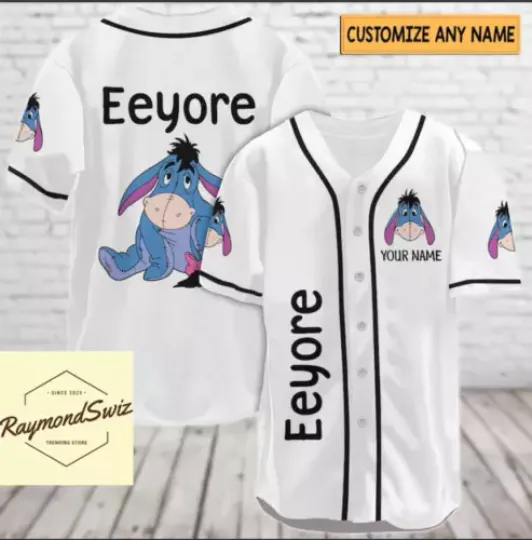 Custom Donkey White 3D Baseball Jersey Shirt