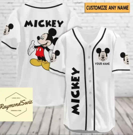 Discover Custom Mouse White 3D Baseball Jersey Shirt