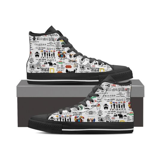 Vintage Friends Shoes, Friends Tv Show Sneakers, Friends Smelly Cat Hightop Shoes, Friends Chandler Woman Shoes, Friends Gift