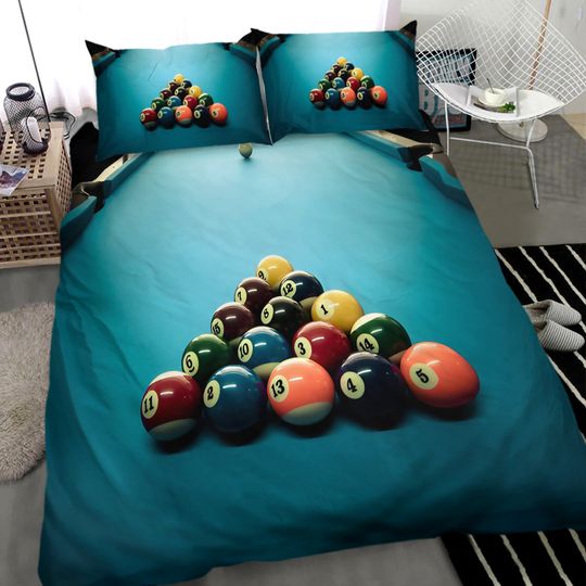 Discover Blue Billiards Bedding Sets