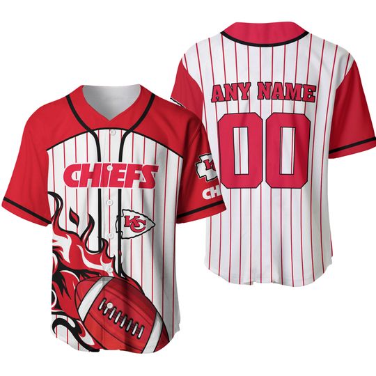 Personalized Kansas City Chiefs Baseball Jersey,  Chiefs Football Jersey