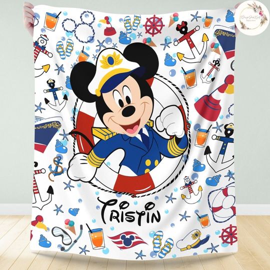 Personalized All Characters Disney Cruise Line Blanket, Mickey and Friends Cruise Trip, Disney Family Cruise Vacation 2024 Gift