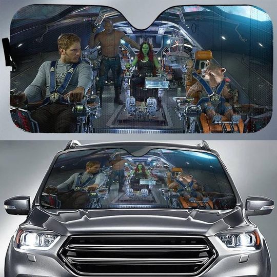 Guardians of the Galaxy Sunshade, Drax Peter Quill Rocket Car Sun Shade, Gamora Car WindShield, Car Sun Shade, Car Accessories