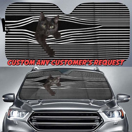 Cat Car Sunshade, Cat Pet Lover Car Windshield, Cat Mom Dad Cute Auto Sunshade