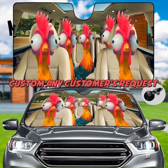 Moana Car Accessories, He Hei Sun Shade, Hei Hei Chicken Car Sunshade