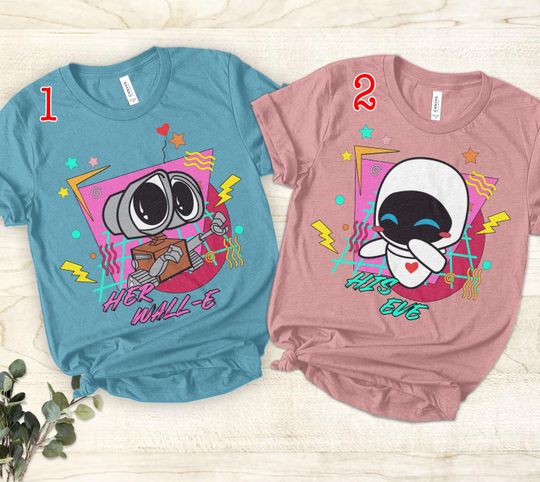 Wall-E and Eve Shirt, Star Wars Couple Tee, Disney Valentines Day Shirt, Mom Dad Matching Shirts, Honeymoon Shirt, Disneyland Couple Trip