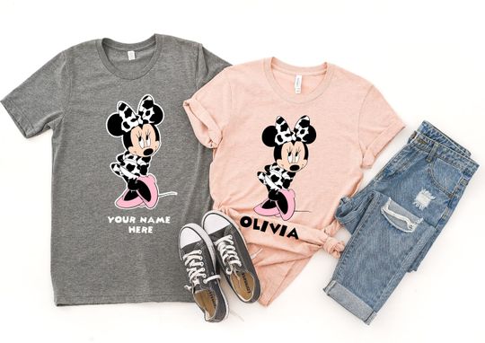 Personalized Minnie Disney Shirts, Disneyworld Couple Valentines Day Shirt, Disney Valentine Day T Shirt for Girlfriend, Valentine Tee