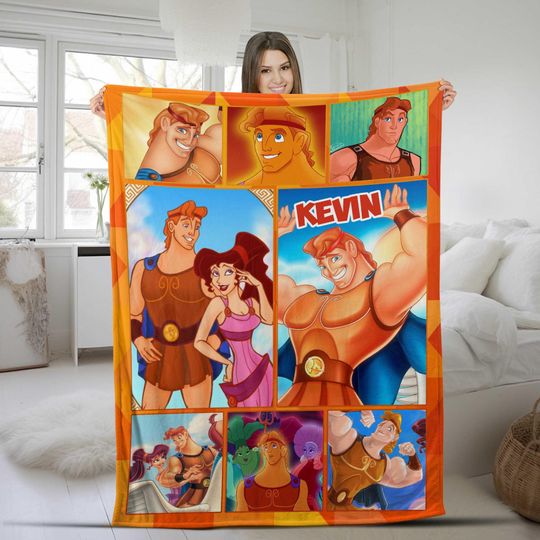 Custom Disney Hercules Blanket, Custom Name Megara Hercules Diva The Muses Birthday Boy, WDW Disneyland Villain Hades Gift