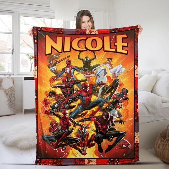 Personalized Spiderman Blanket/Spider Man Fleece Blanket/Spiderman Birthday Gift/Spider Man Across The Spiderverse/Blanket Quilt