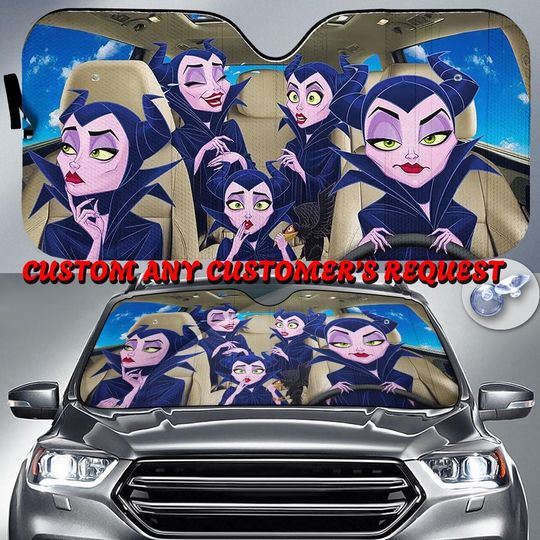 Maleficent Villain Sunshade, Sleeping Beauty Princess Car Sun Shade, Villain Decoration Accessories, Gift For Dad