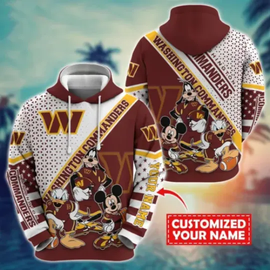 Washington Football Team Commanderss 3D Hoodie, Unisex Adults