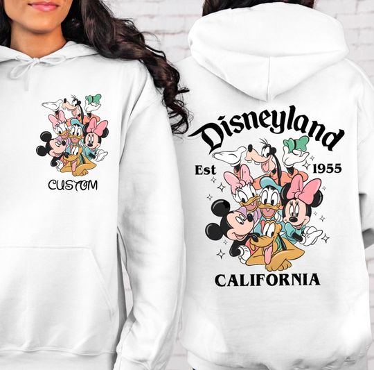 Custom Disneyland California Hoodie,Disneyland Est 1955,Custom Disneyworld Hoodie,Mickey and Friends Hoodie,Disneyland Trip Hoodie,
