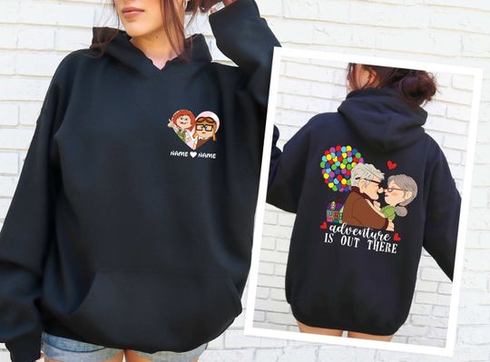 Custom Carl and Ellie Hoodie, Adventure Is Out There Hoodie, Movie Couple Hoodie, Couple Valentine Hoodie, Custom Matching Hoodie