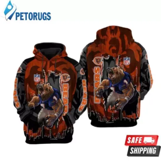 Chicago Bears football Football Camouflage Tiger Chicago Bears Chicago Bears 3D Hoodi