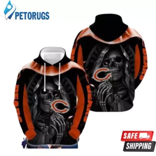 Chicago Bears football Football Skull Hold Logo Chicago Bears Chicago Bears 1 3D Hood